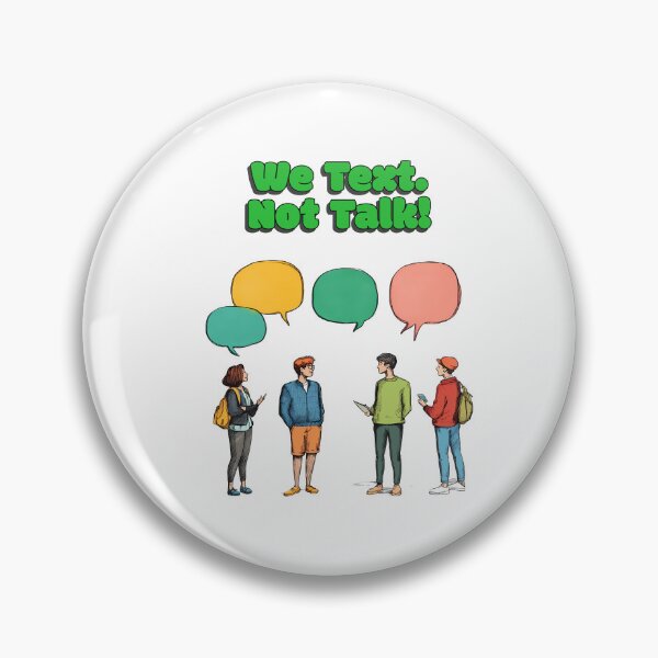 Item preview, "We Text, Not Talk", a playful, Shy But Witty typography text design. designed and sold by TR_fairydesigns.