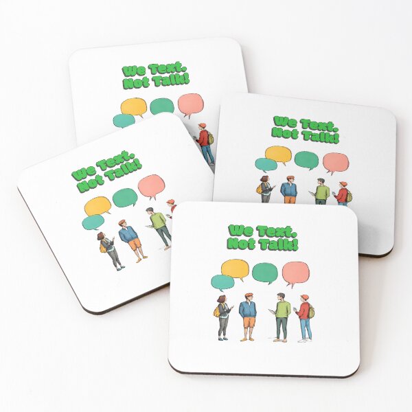 Item preview, "We Text, Not Talk", a playful, Shy But Witty typography text design. designed and sold by TR_fairydesigns.