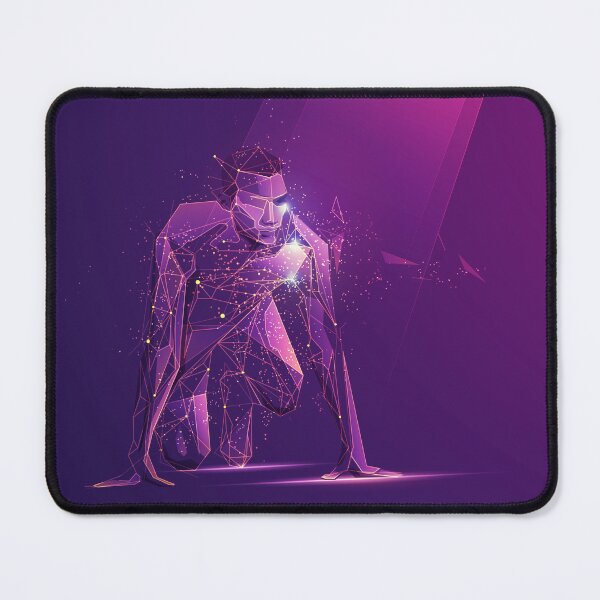 Item preview, concept of sport science, graphic of futuristic man in position of getting ready to start designed and sold by NiamLab.