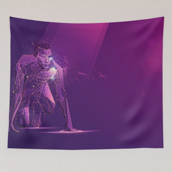 Item preview, concept of sport science, graphic of futuristic man in position of getting ready to start designed and sold by NiamLab.