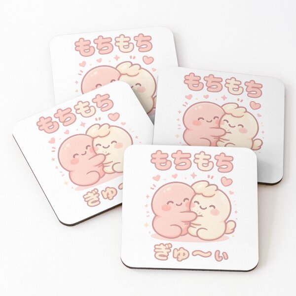 Item preview, Kawaii Mochi Hugging Pair – Cute Pastel Squishy Friends Chibi Design designed and sold by Snackwear Apparel.