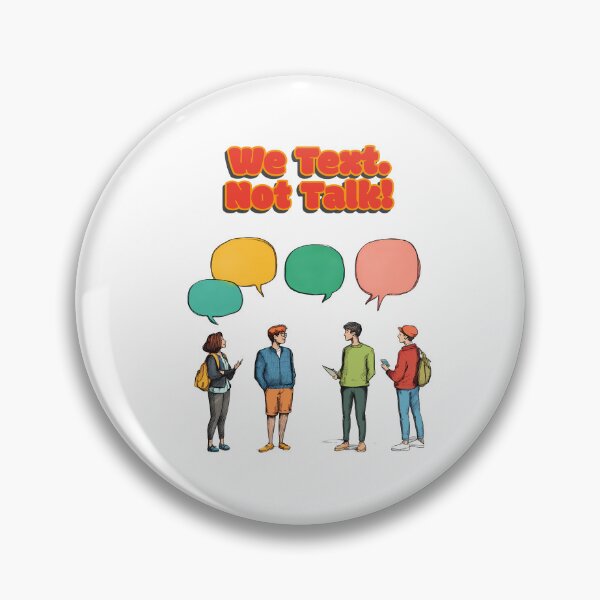 Item preview, "We Text, Not Talk", a playful, Shy But Witty typography text design. designed and sold by TR_fairydesigns.