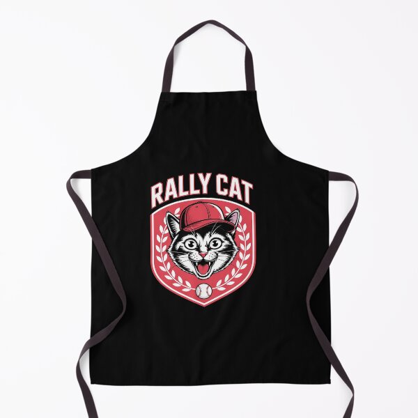 Item preview, Baseball Red and White Shield and Cap Rally Cat designed and sold by DrewLeuschke.