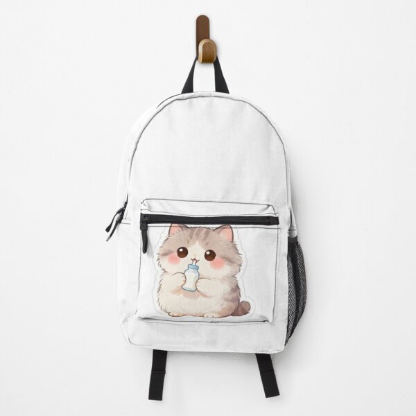 Item preview, Cute Kawaii Cat Drinking Milk Sticker – Adorable Pastel Cat Art designed and sold by MiniPrintMagic.