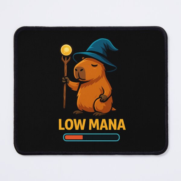 Item preview, Low Mana Capybara Wizard – Funny Gamer Magic Design designed and sold by MOAVE-Design.