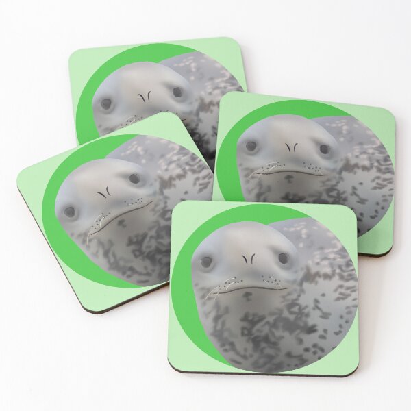 Item preview, Friendly leopard seal on green designed and sold by GivernyKate.
