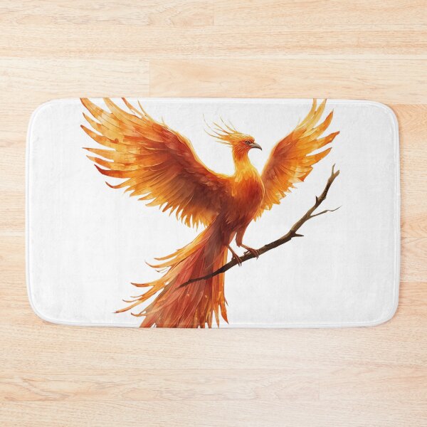 Item preview, Phoenix on a Branch, Majestic Winged Firebird Illustration designed and sold by Moodune.