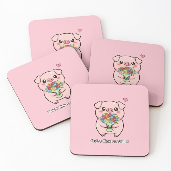 Item preview, You're Oink-credible! | Cute Pig Holding Flowers Pun designed and sold by Abhinav  Khare.