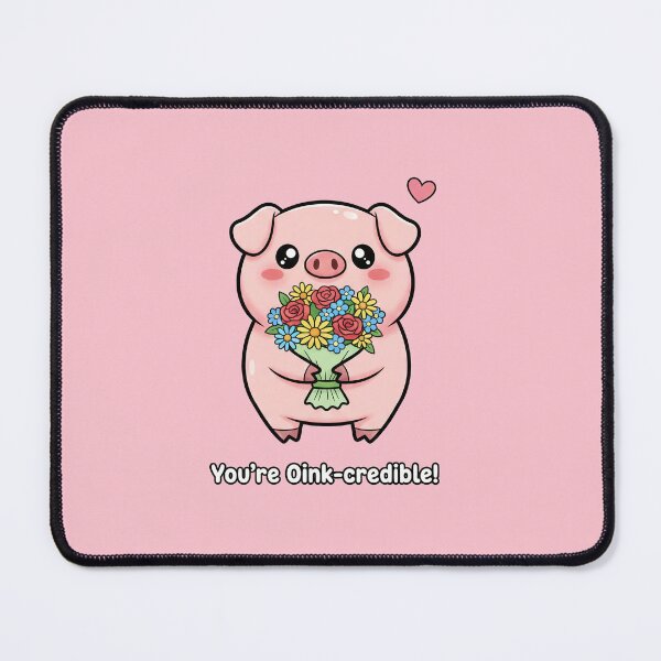 Item preview, You're Oink-credible! | Cute Pig Holding Flowers Pun designed and sold by Abhinav Khare.