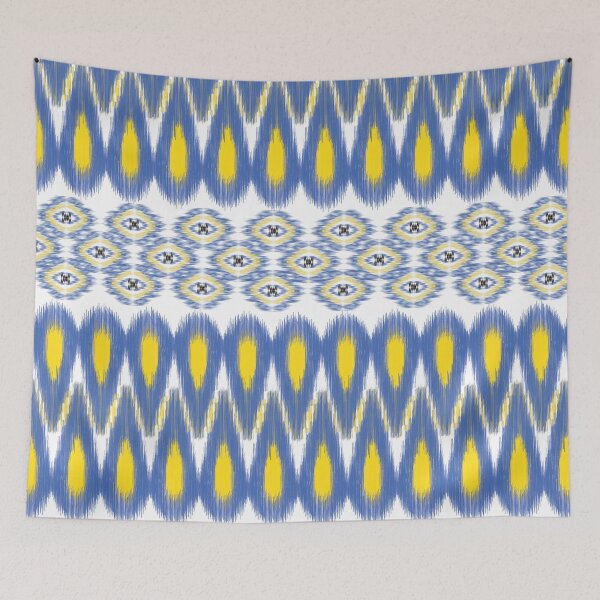 Item preview, Seamless Ikat Blue and Yellow designed and sold by ChaReePat.