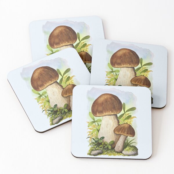 Item preview, Watercolor Cottagecore / Fairycore Porcini Mushrooms designed and sold by Tarot and Trinkets.