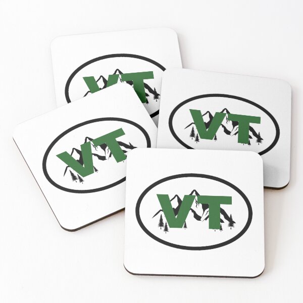 Artikelvorschau, VT Vermont Berge oval schwarz weiß entworfen und verkauft von Sticker Vet.
