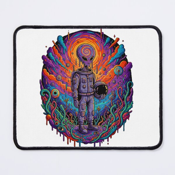 Item preview, Crying Alien Astronaut in Cosmic Jungle – Psychedelic Space Art designed and sold by bennasener.