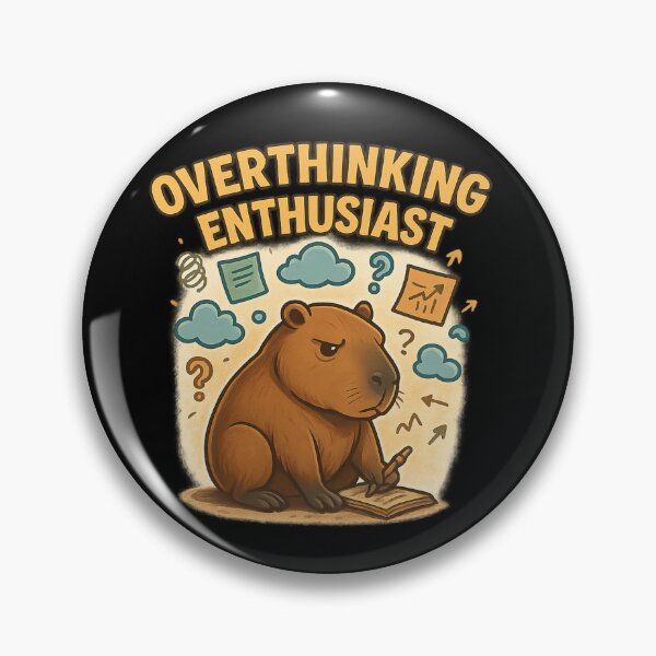 Artikelvorschau, Overthinking Enthusiast – Lustiges Capybara Overthinking Design entworfen und verkauft von MOAVE-Design.