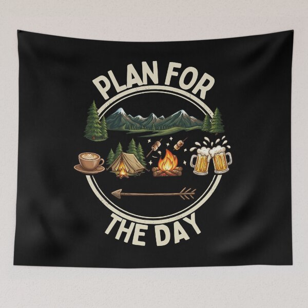 Item preview, Plan For The Day Coffee Camping Smore Beer Vintage designed and sold by thebest-2studio.