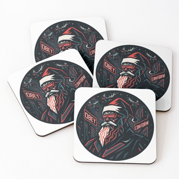 Item preview, Cyber Santa Overlord Badge – Neon Red Dystopia Vector Emblem designed and sold by Imaginarium of Chaos falcon88 .