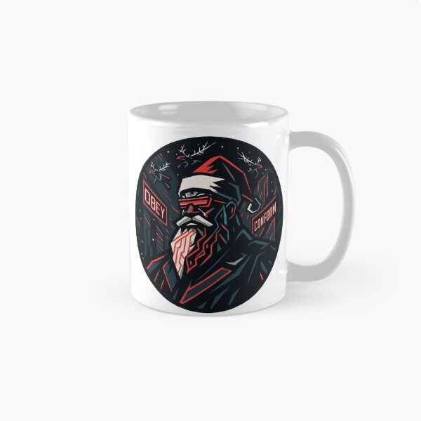 Item preview, Cyber Santa Overlord Badge – Neon Red Dystopia Vector Emblem designed and sold by Imaginarium of Chaos falcon88 .