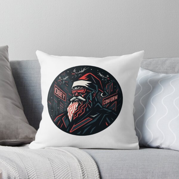 Item preview, Cyber Santa Overlord Badge – Neon Red Dystopia Vector Emblem designed and sold by Imaginarium of Chaos falcon88 .
