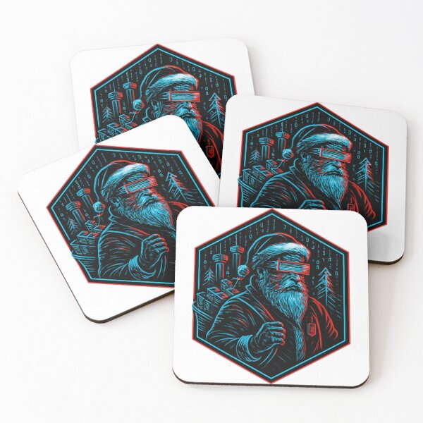 Item preview, Santa.exe Glitch Enforcer – Corrupted Cyber Holiday Badge designed and sold by Imaginarium of Chaos falcon88 .