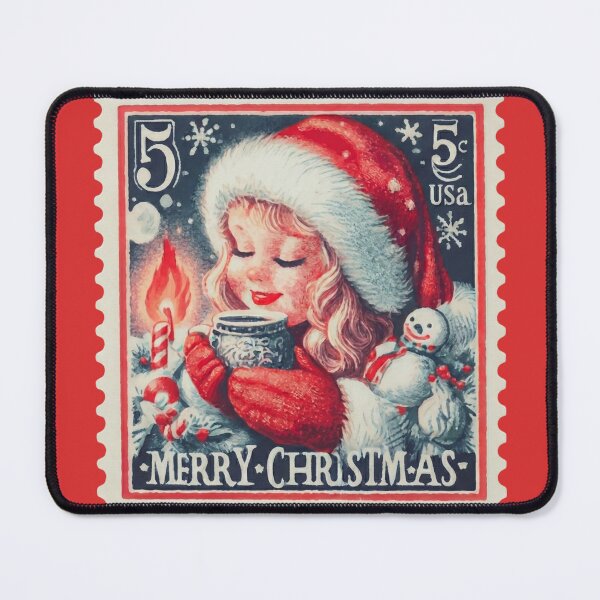 Item preview, Vintage Merry Christmas 5c US Postal Stamp - Festive Holiday Collectible designed and sold by Attire mukashaf.
