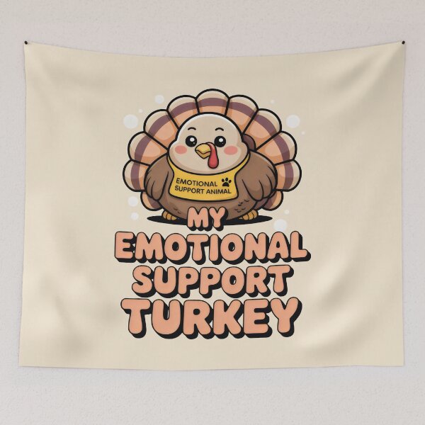 Item preview, My Emotional Support Turkey Funny Thanksgiving Animal Design designed and sold by SplashTastic.