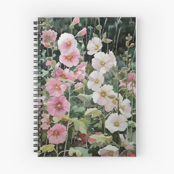Item preview, Hollyhocks in a Flowerbed designed and sold by laurashawart.
