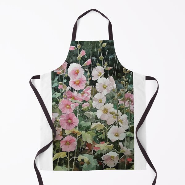 Item preview, Hollyhocks in a Flowerbed designed and sold by laurashawart.