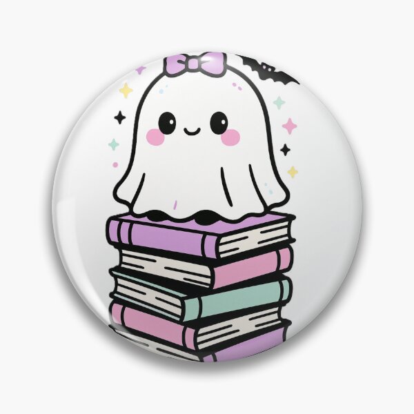 Item preview, Pastel ghost with books designed and sold by The Cozy Cauldron.