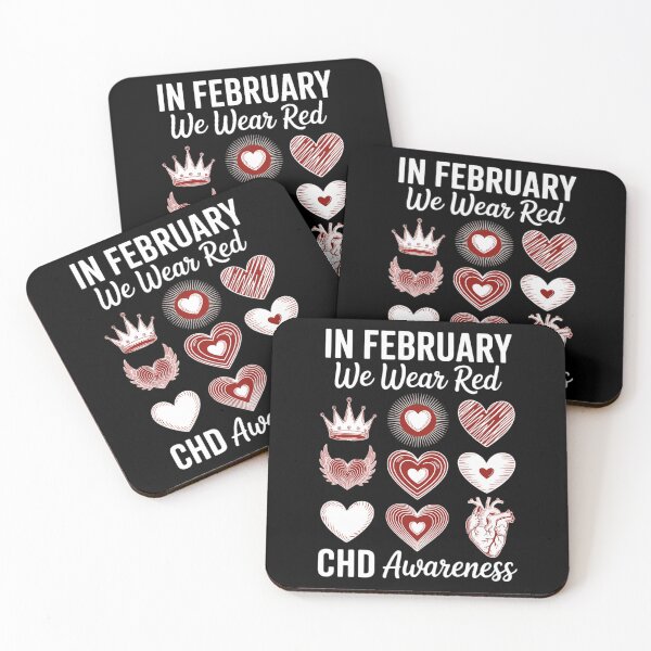 Item preview, In February We Wear Red CHD Congenital Heart Defect Fighters designed and sold by Formatage.