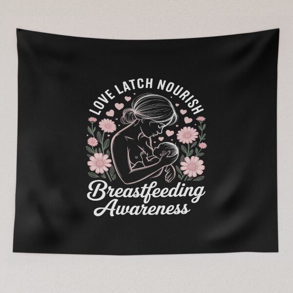 Item preview, Love Latch Nourish Breastfeeding Awareness Month 2025 designed and sold by BubblePancake.