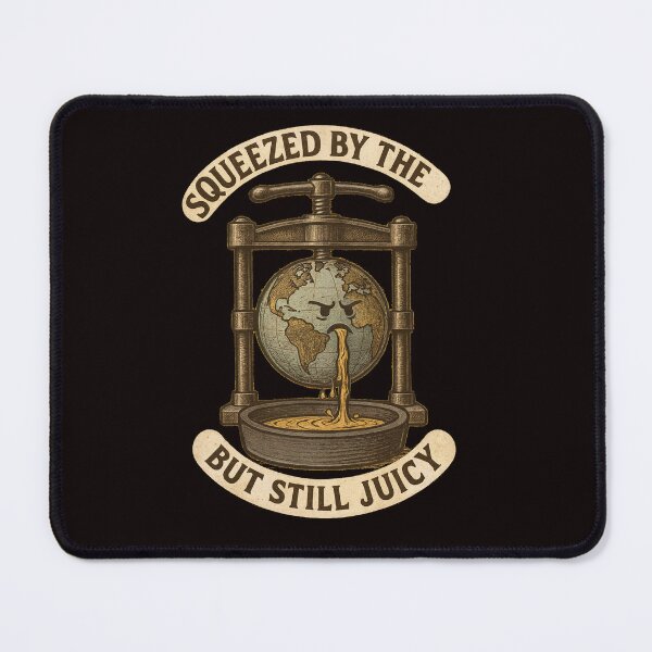 Item preview, Squeezed by the World – Vintage Satirical Earth Press Design designed and sold by Tadeusz1.