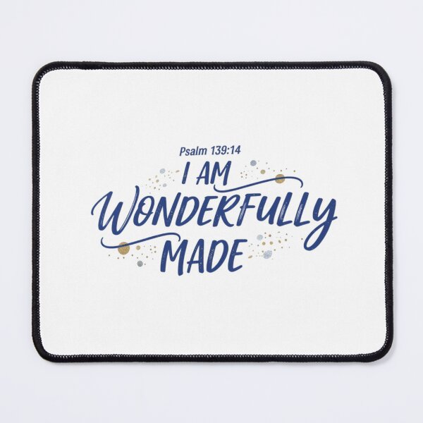 Item preview, I Am Wonderfully Made - Psalm 139:14 Script Bible Verse Design designed and sold by TheCatholicBrew.
