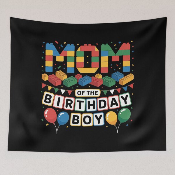 Item preview, Mom of the birthday boy Building Blocks Master builder  designed and sold by papertaless.