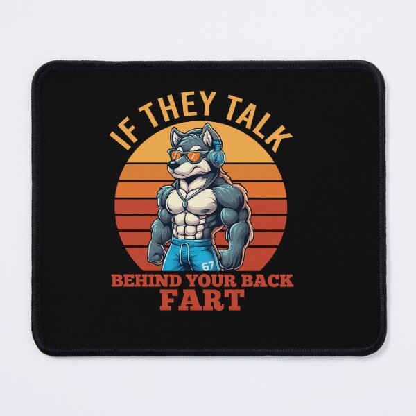 Item preview, Retro Muscle Wolf Fart Joke T-Shirt designed and sold by LarryMBrown.