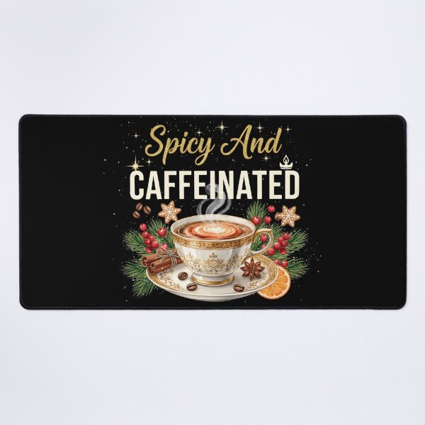 Item preview, Spicy And Caffinated Funny Coffee Lover Christmas designed and sold by thebest-2studio.