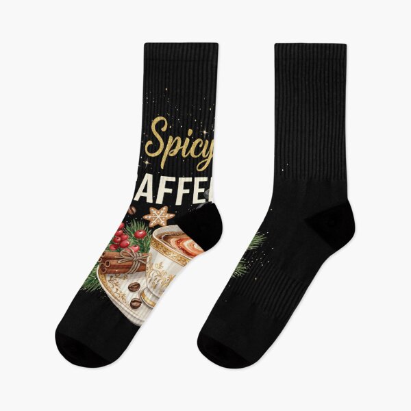 Item preview, Spicy And Caffinated Funny Coffee Lover Christmas designed and sold by thebest-2studio.