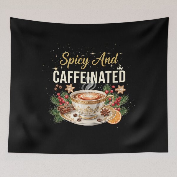 Item preview, Spicy And Caffinated Funny Coffee Lover Christmas designed and sold by thebest-2studio.