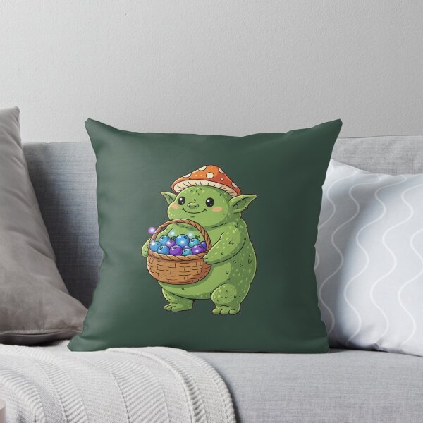 Item preview, Cute Mosskin Forager Goblincore Mushroom Fantasy Art designed and sold by Bratak.