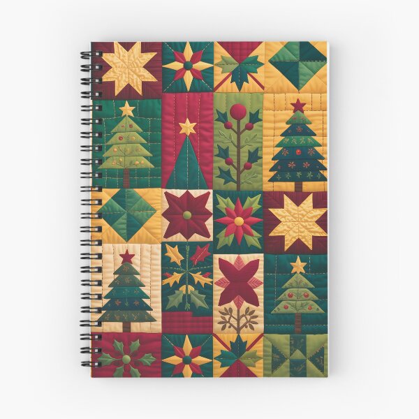 Item preview, Vibrant Quilt Art Christmas Pattern Throw Pillow & Blanket: Traditional Holiday Motifs in Geometric Blocks designed and sold by ZyxDes.