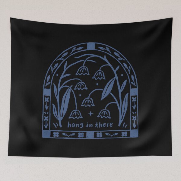 Item preview, Hang In There Block Print Bluebells designed and sold by nbstaibbellan.