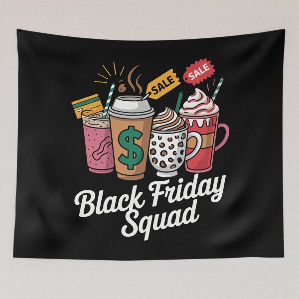 Item preview, Black Shopping Friday Squad Coffee cups designed and sold by cosmicncozyS.