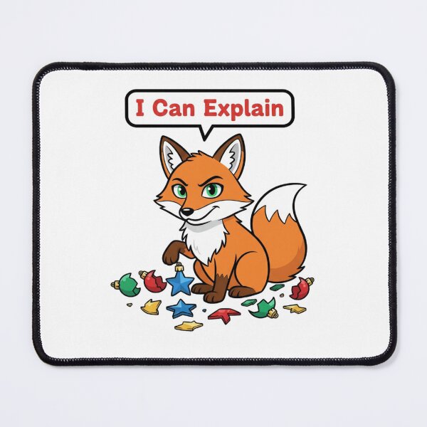 Item preview, Mischievous Christmas Fox – I Can Explain Sticker designed and sold by Simplystik.