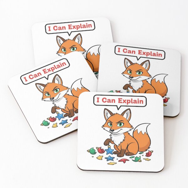Item preview, Mischievous Christmas Fox – I Can Explain Sticker designed and sold by Simplystik.