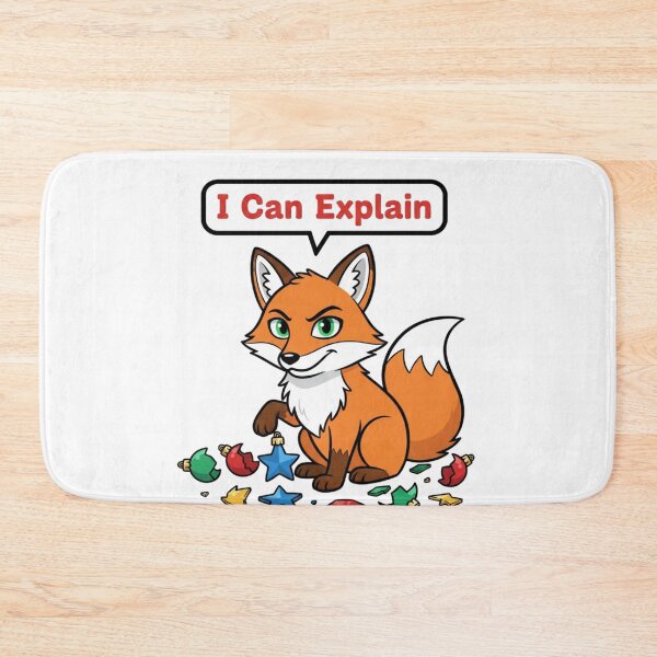 Item preview, Mischievous Christmas Fox – I Can Explain Sticker designed and sold by Simplystik.