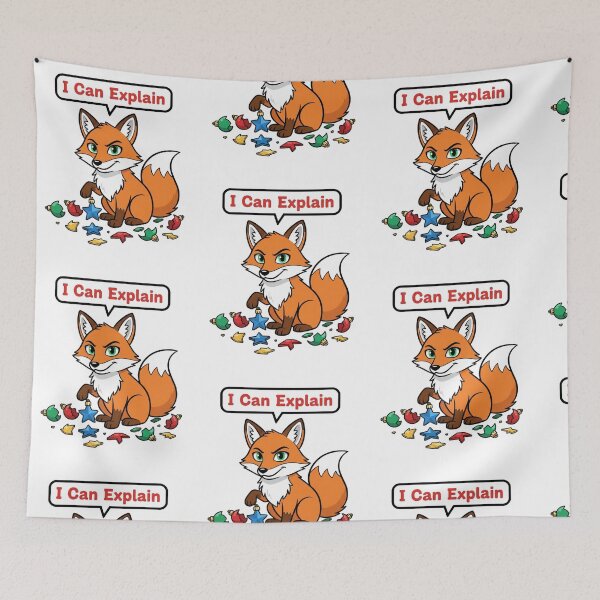Item preview, Mischievous Christmas Fox – I Can Explain Sticker designed and sold by Simplystik.