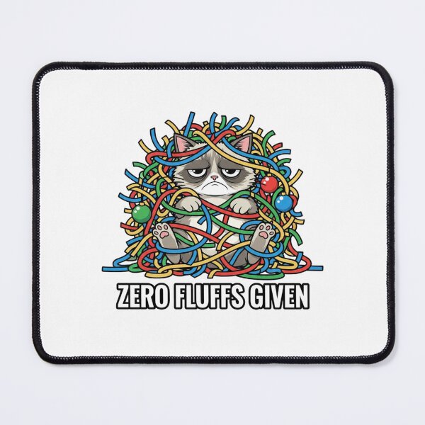 Item preview, Grumpy Christmas Cat – Zero Fluffs Given Sticker designed and sold by Simplystik.