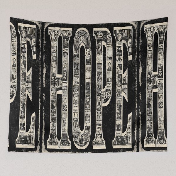 Item preview, The word hope filled with old newspaper clippings typography. designed and sold by Piotrek0001.