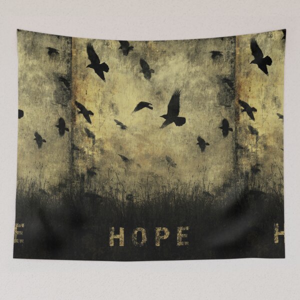 Item preview, Flying ravens as a dark symbol of hidden quiet hope. designed and sold by Piotrek0001.