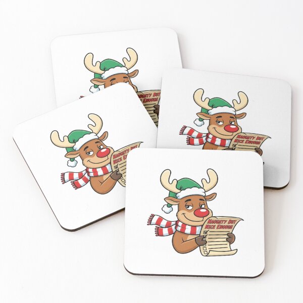 Item preview, Cute Christmas Reindeer – Naughty But Nice Enough Sticker designed and sold by Simplystik.