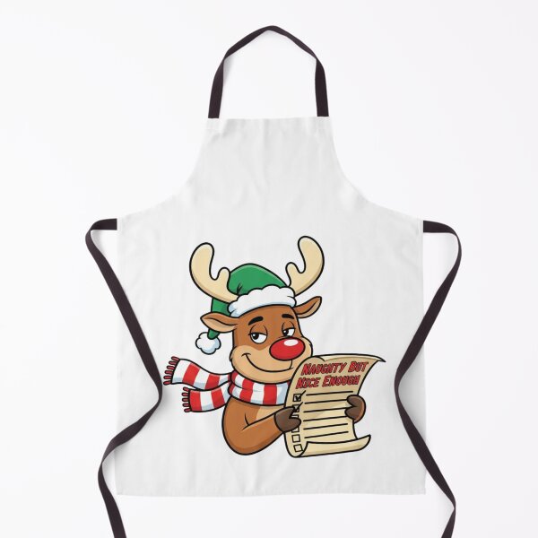 Item preview, Cute Christmas Reindeer – Naughty But Nice Enough Sticker designed and sold by Simplystik.